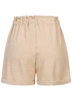 Cloud5ive Damen Musselin Short Mit Umschlag Und 2-Pockets Bindedetail Beige -ModeWelt Verkäufe 23076051 2