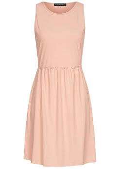 Cloud5ive Damen Ripped Tank Top Kleid Mit Rüschensaum Alt Rosa