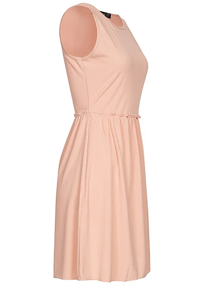 Cloud5ive Damen Ripped Tank Top Kleid Mit Rüschensaum Alt Rosa 4 Cloud5ive Damen Ripped Tank Top Kleid Mit Rüschensaum Alt Rosa – Bild 2