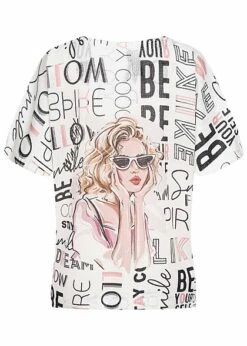 Victoria & Violet Damen Kurzarm Top T-Shirt Mit Nikie Print Weiss 7 Victoria & Violet Damen Kurzarm Top T-Shirt Mit Nikie Print Weiss -ModeWelt Verkäufe 23080035 2